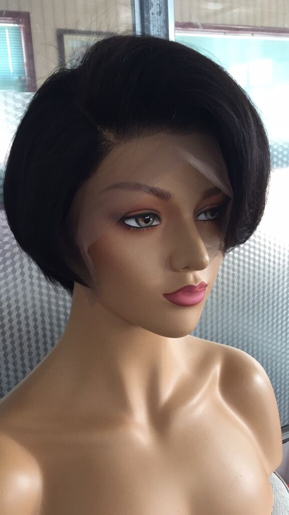Samuel Hair 13*4 Transparent Lace Front Pixie Cut wig,Virgin Human Hair Wigs-04