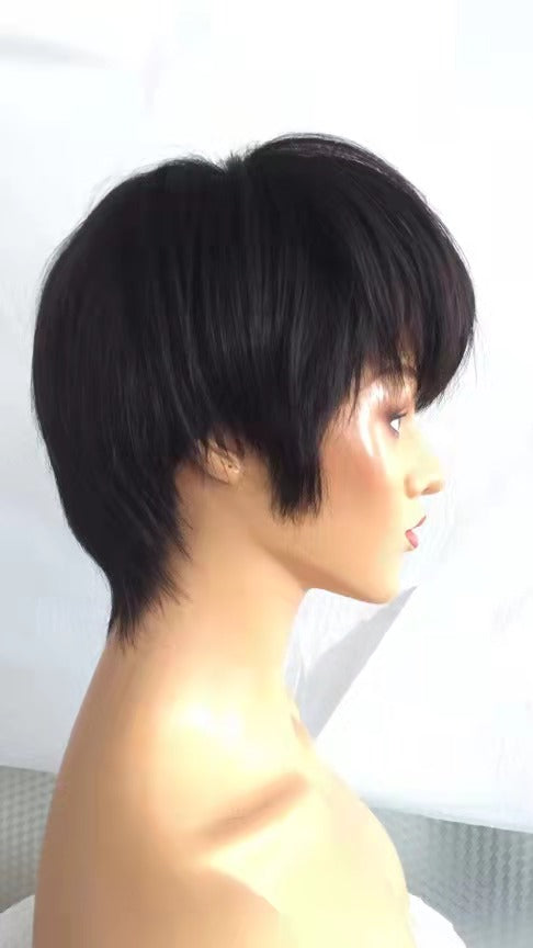 Samuel Hair 13*4 Transparent Lace Front Pixie Cut wig,Virgin Human Hair Wigs-19