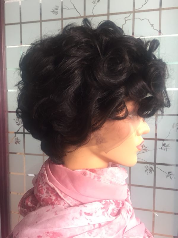 Samuel Hair 13*4 Transparent Lace Front Pixie Wig ,Virgin Human Hair Lace Wig-02