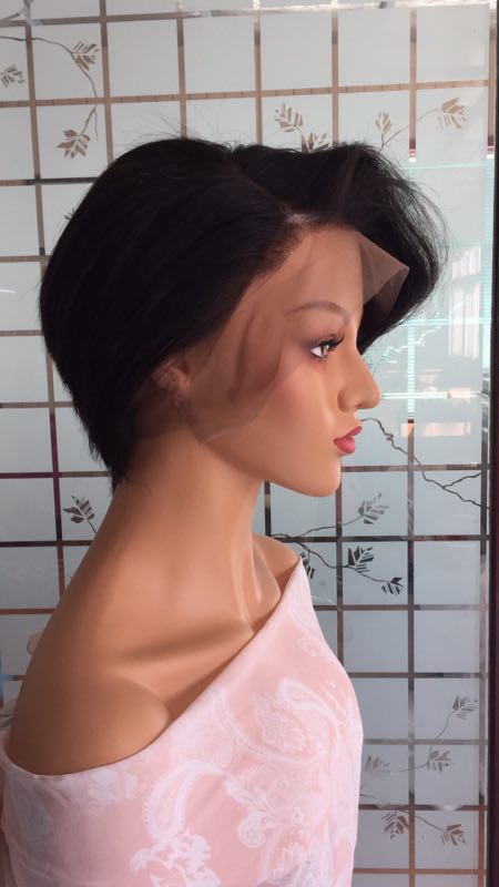 Samuel Hair 13*4 Transparent Lace Front Pixie Cut wig,Virgin Human Hair Wigs-01