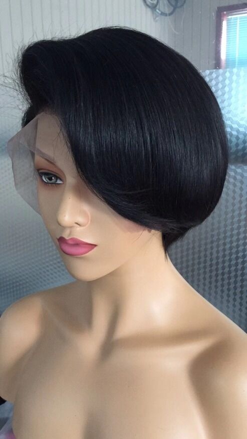 Samuel Hair 13*4 Transparent Lace Front Pixie Cut wig,Virgin Human Hair Wigs-04