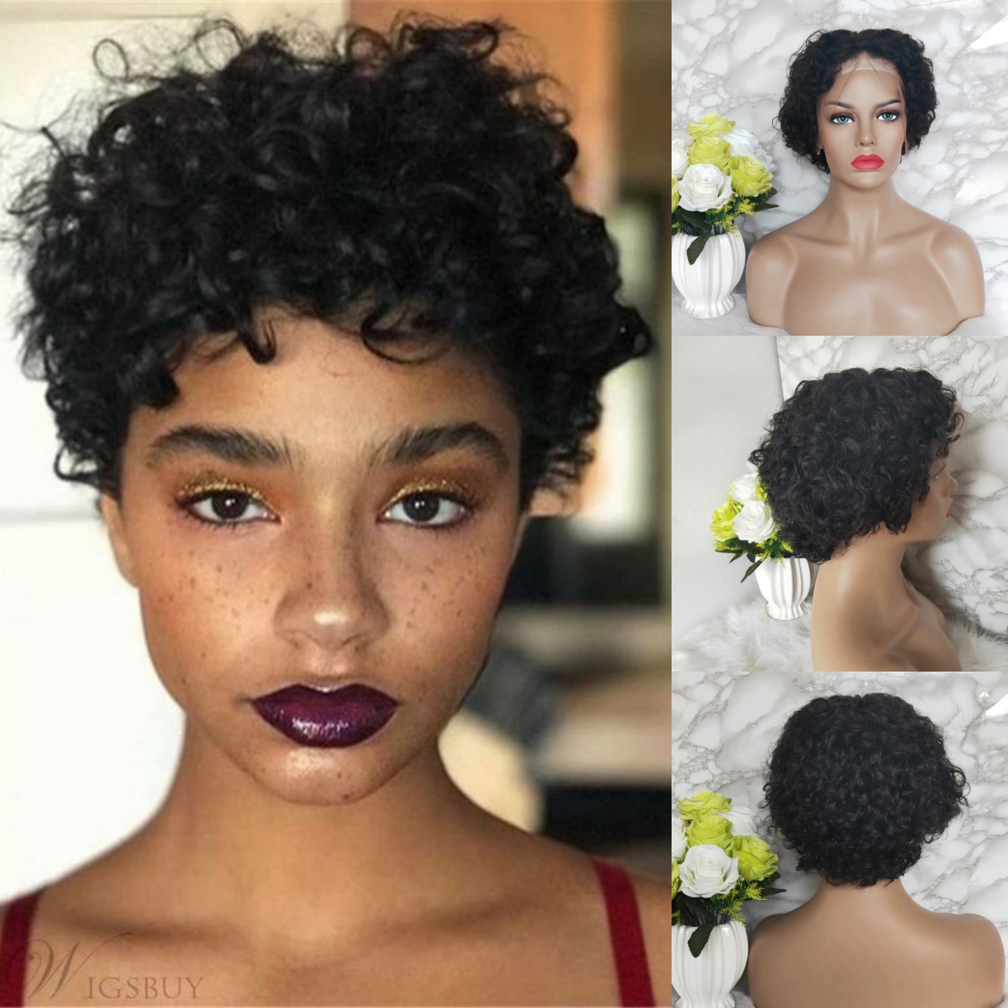 Samuel Hair 13*4 Transparent Lace Front Pixie Cut wig,Virgin Human Hair Wigs-05