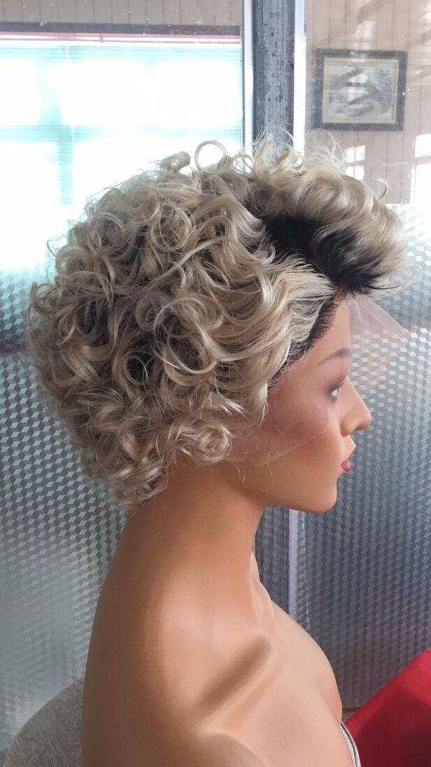 Samuel Hair 13*4 Transparent Lace Front Pixie Cut wig,Virgin Human Hair colored Wigs-26