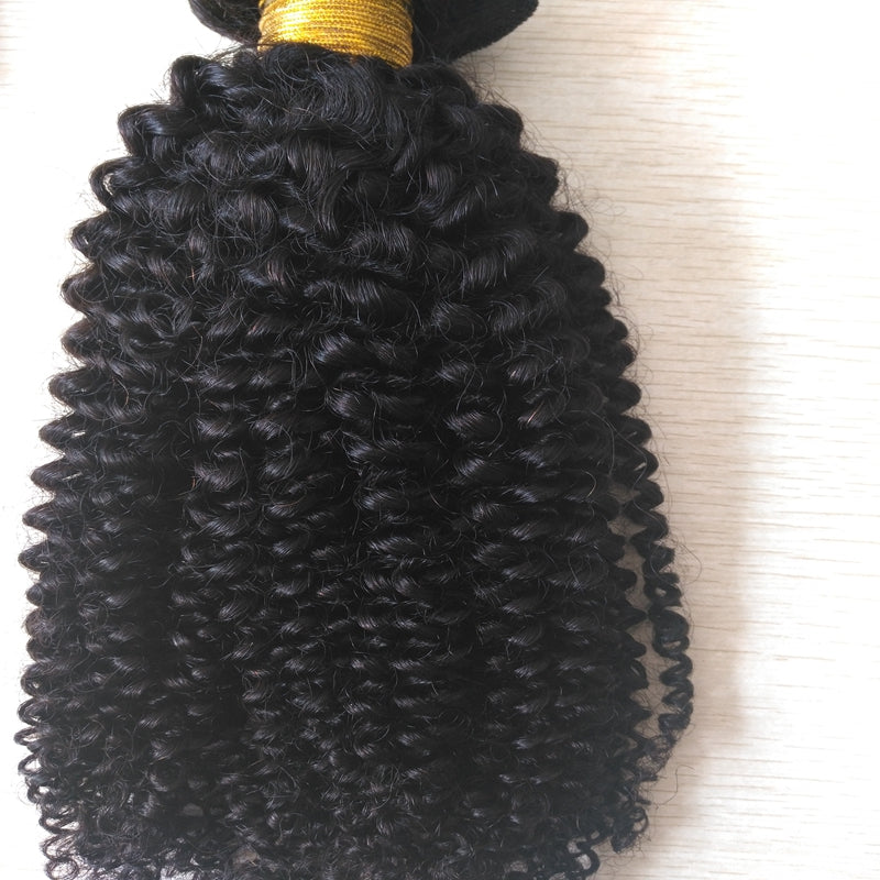 3 pieces Samuel Hair 12A Kinky Curly natural black hair bundles with closure/frontal free shipping