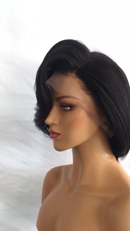 Samuel Hair 13*4 Transparent Lace Front Pixie Cut wig,Virgin Human Hair Wigs-16