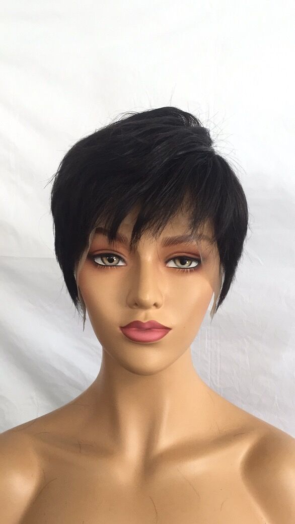 Samuel Hair 13*4 Transparent Lace Front Pixie Cut wig,Virgin Human Hair Wigs-21