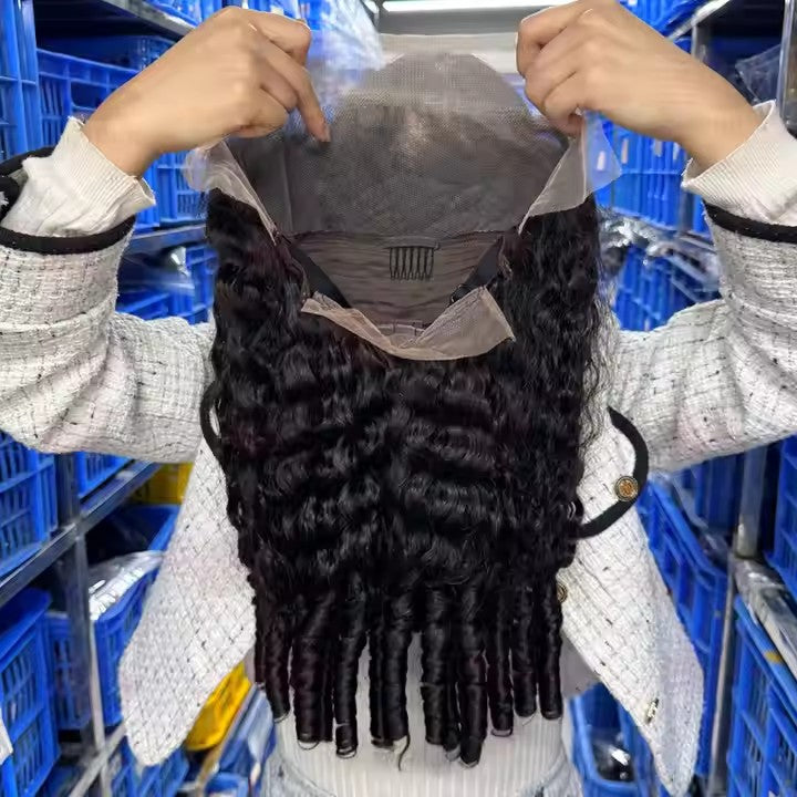 Samuel Hair Transparent Lace Wig, 12-30inch Burmese Curly Wave Virgin Human Hair Wig