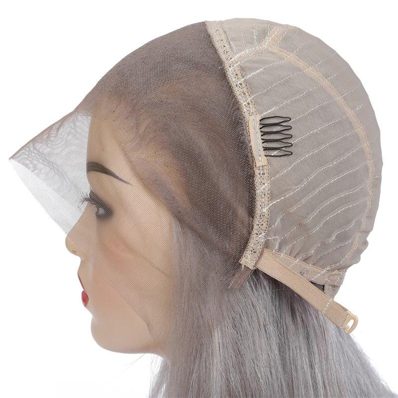 Samuel Hair 13*4 Transparent Frontal Lace Wig, 12-30inch Grey Color Virgin Human Hair Lace Wig