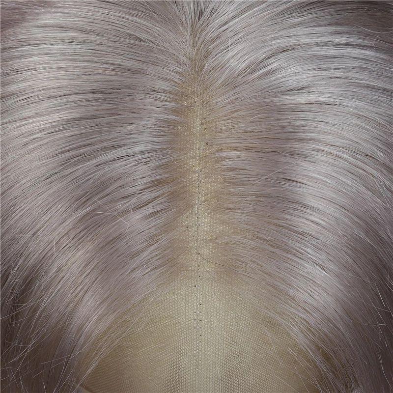 Samuel Hair 13*4 Transparent Frontal Lace Wig, 12-30inch Grey Color Virgin Human Hair Lace Wig