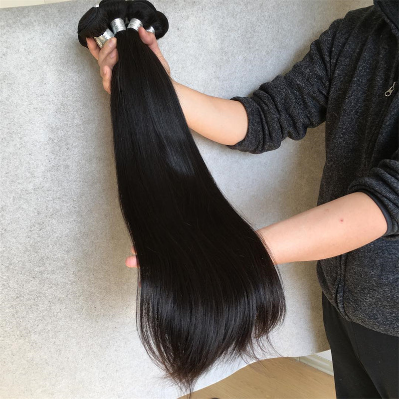 3 pieces Samuel Hair 12A Straight natural black hair bundles free shipping