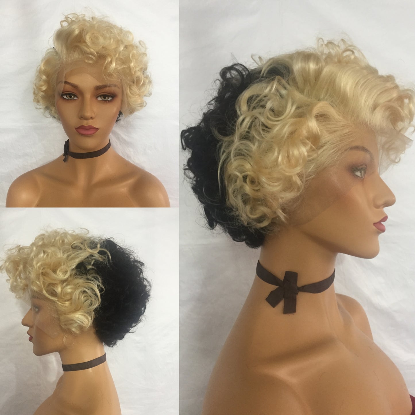 Samuel Hair 13*4 Transparent Lace Front Pixie Cut wig,Virgin Human Hair colored Wigs-24