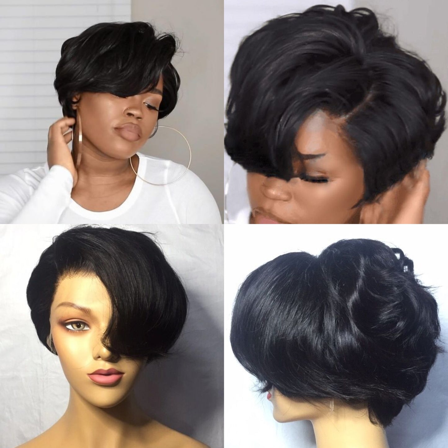 Samuel Hair 13*4 Transparent Lace Front Pixie Cut wig,Virgin Human Hair Wigs-07