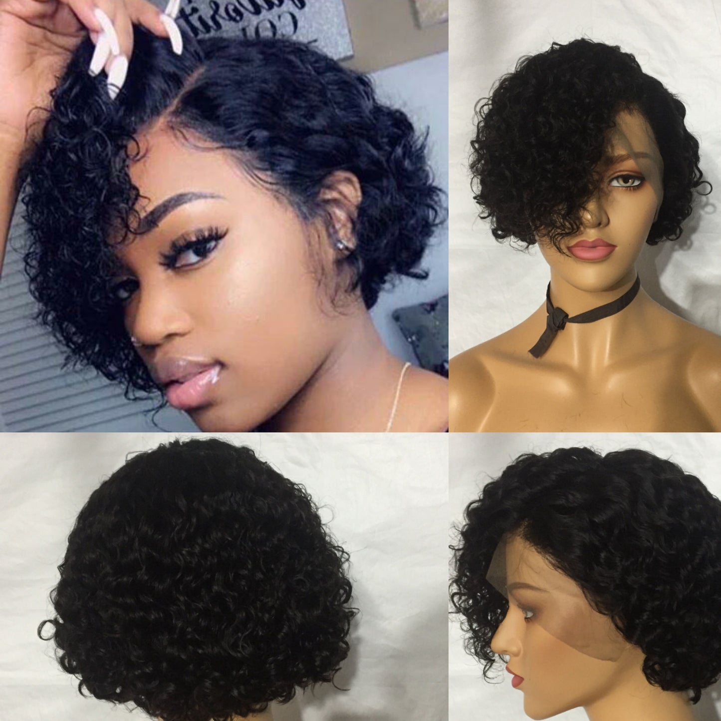 Samuel Hair 13*4 Transparent Lace Front Pixie Cut wig,Virgin Human Hair Wigs-08