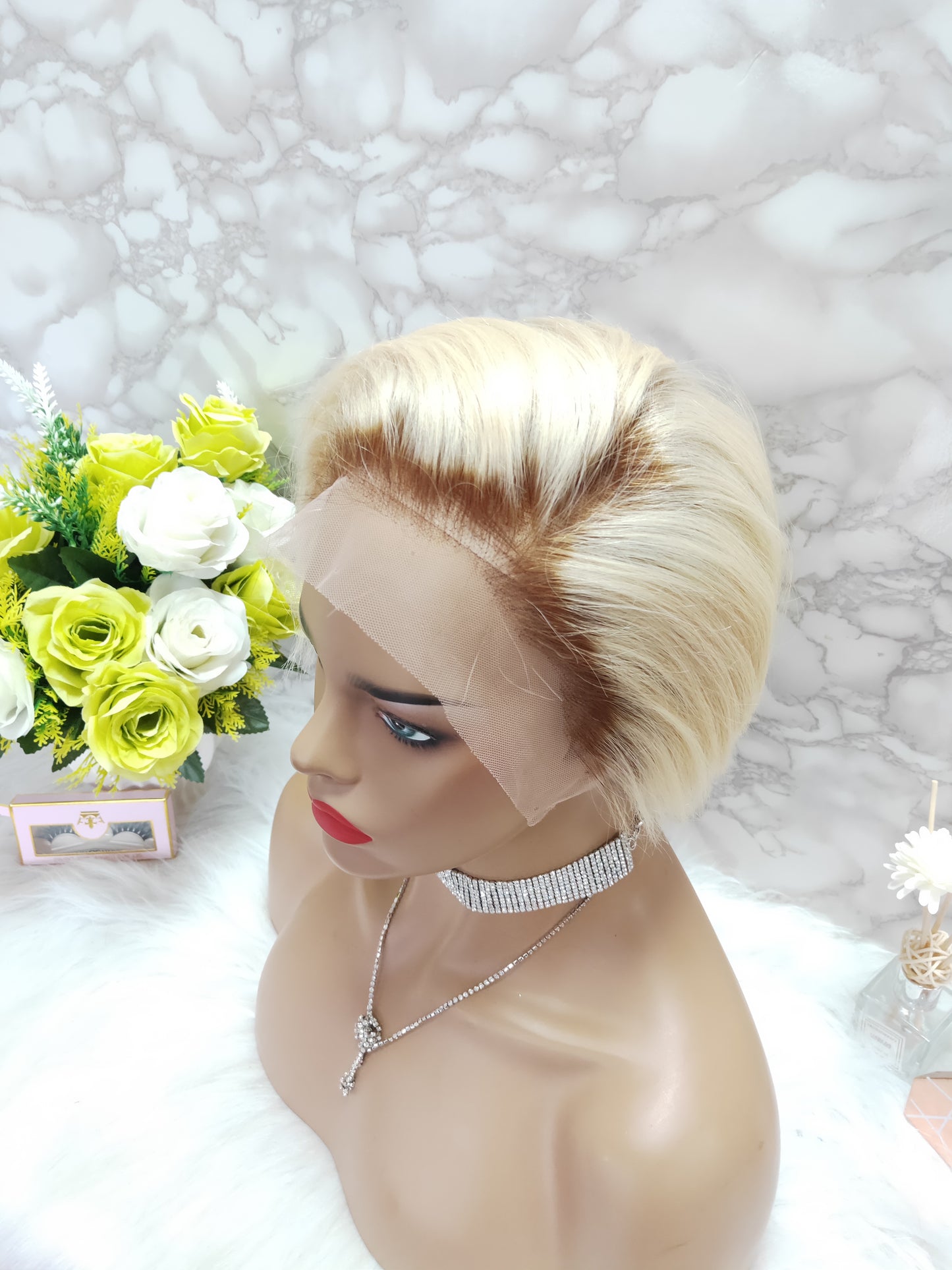 Samuel Hair 13*4 Transparent Lace Front Pixie Cut wig,Virgin Human Hair colored Wigs-10