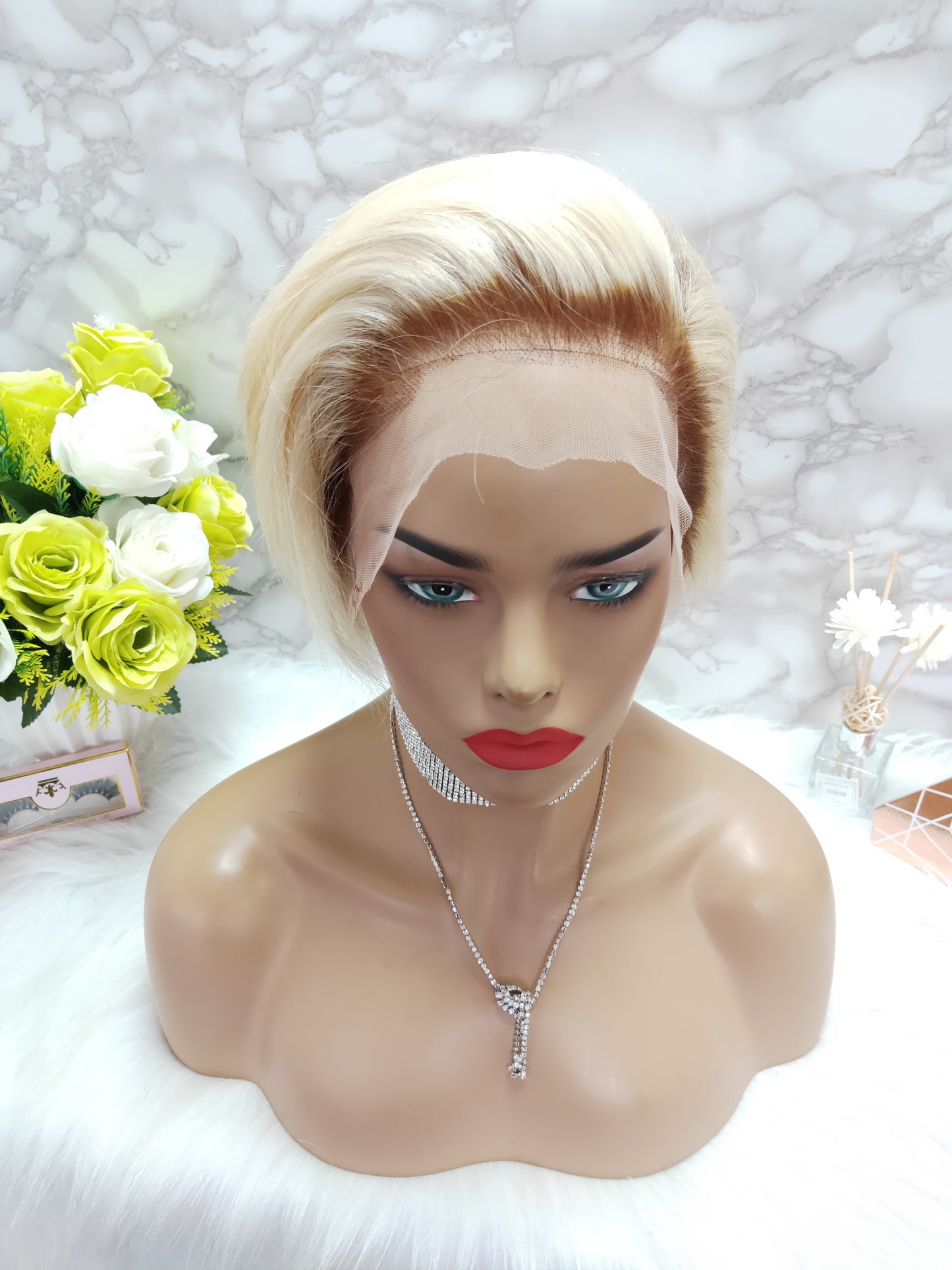Samuel Hair 13*4 Transparent Lace Front Pixie Cut wig,Virgin Human Hair colored Wigs-10