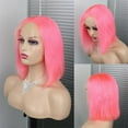 Samuel Hair 10-14Inch Pink Colored BOB lace wig,Transparent lace wig