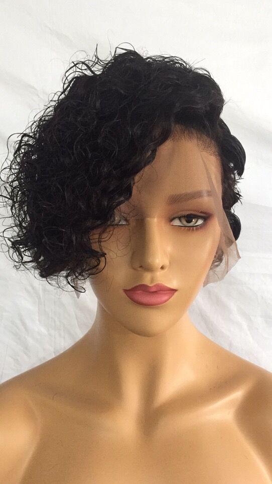 Samuel Hair 13*4 Transparent Lace Front Pixie Cut wig,Virgin Human Hair Wigs-22