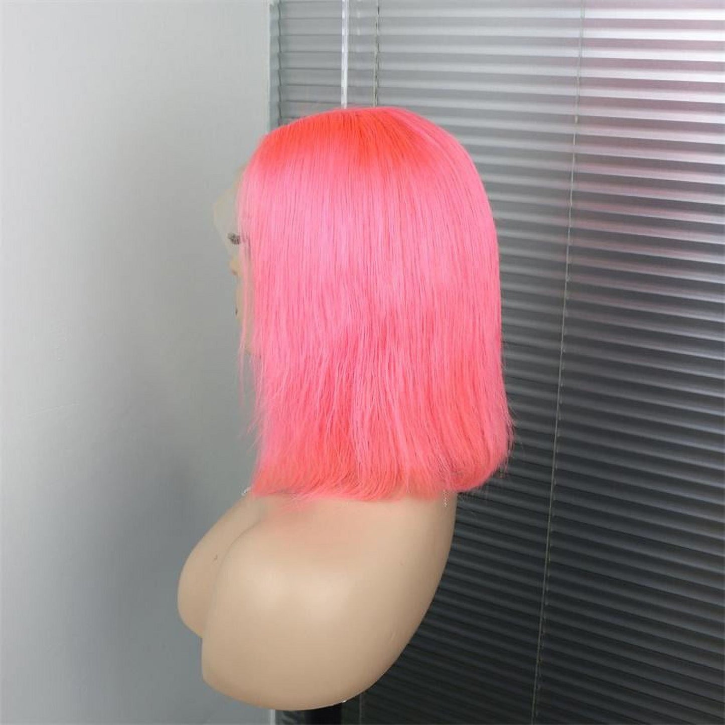 Samuel Hair 10-14Inch Pink Colored BOB lace wig,Transparent lace wig