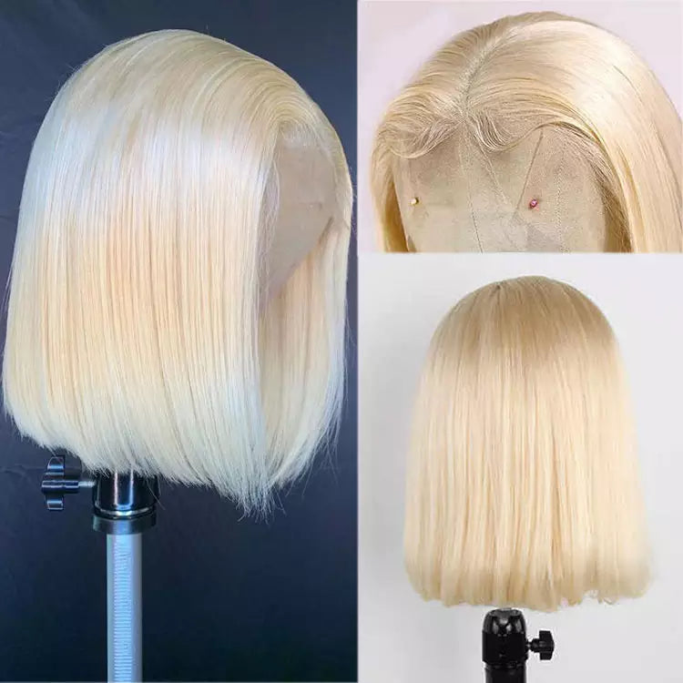 Samuel Hair 10-14Inch Light 613# BOB Lace Wig,Transparent Lace Wig