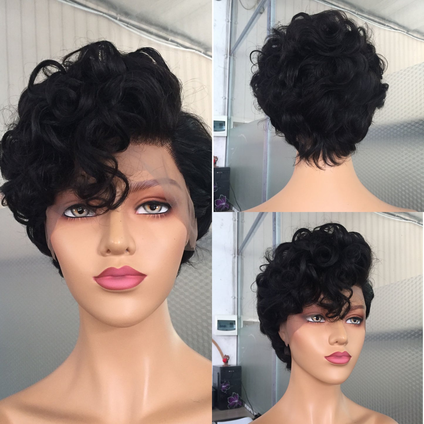 Samuel Hair 13*4 Transparent Lace Front Pixie Cut wig,Virgin Human Hair Wigs-06