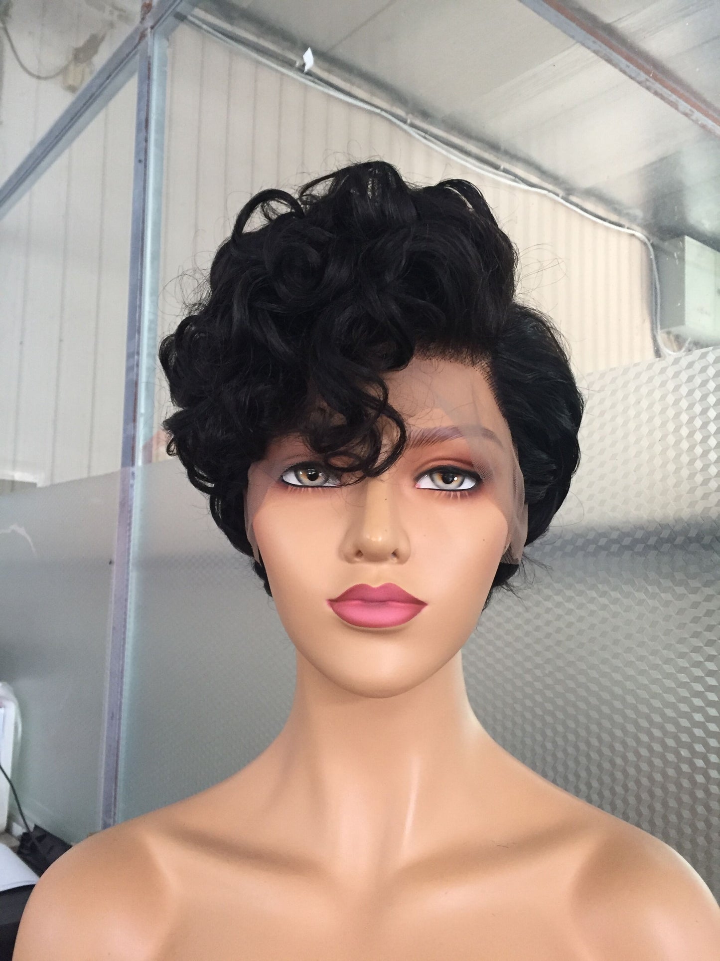 Samuel Hair 13*4 Transparent Lace Front Pixie Cut wig,Virgin Human Hair Wigs-06