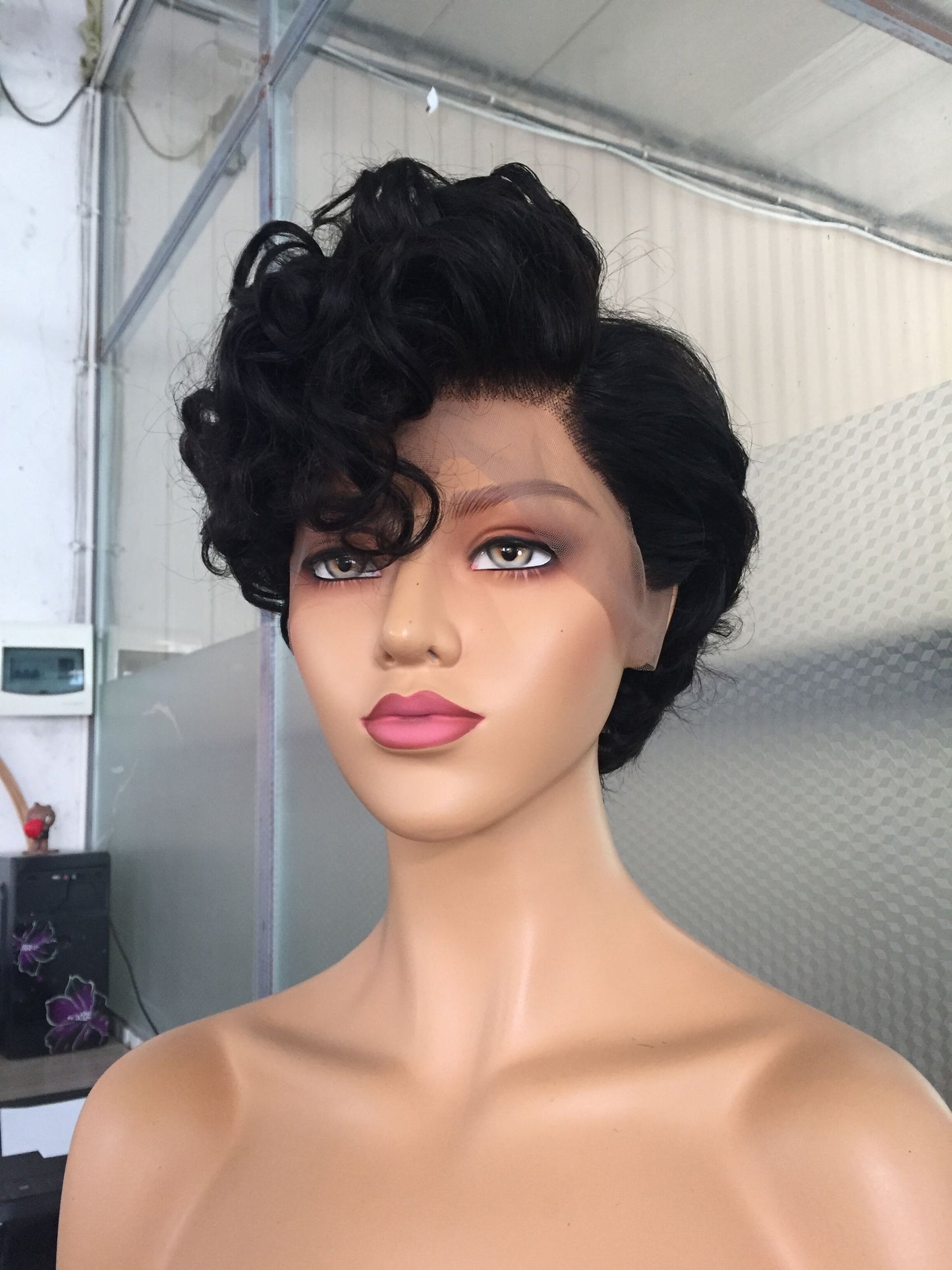 Samuel Hair 13*4 Transparent Lace Front Pixie Cut wig,Virgin Human Hair Wigs-06