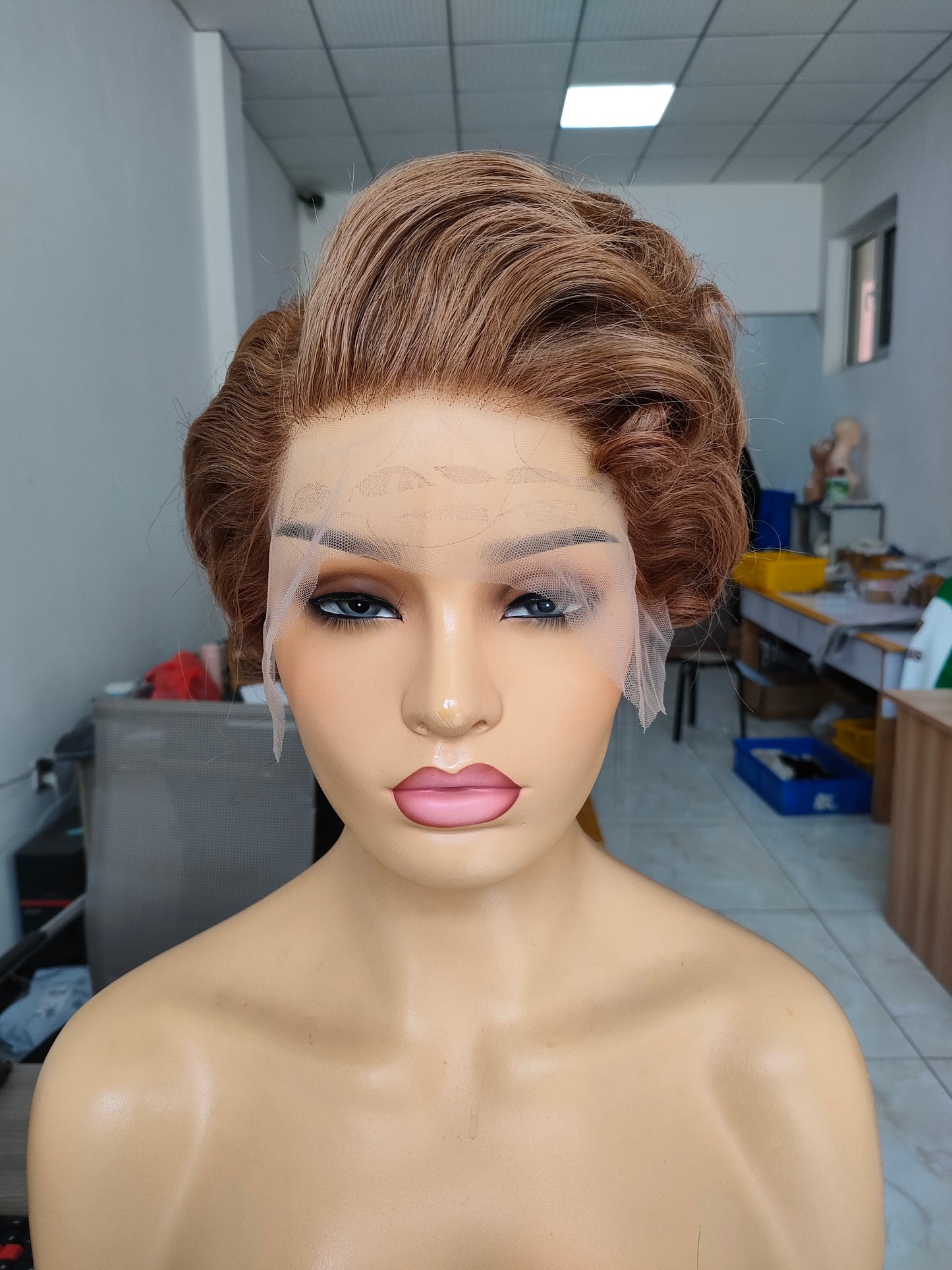 Samuel Hair 13*4 Transparent Lace Front Pixie Cut wig,Virgin Human Hair colored Wigs-17