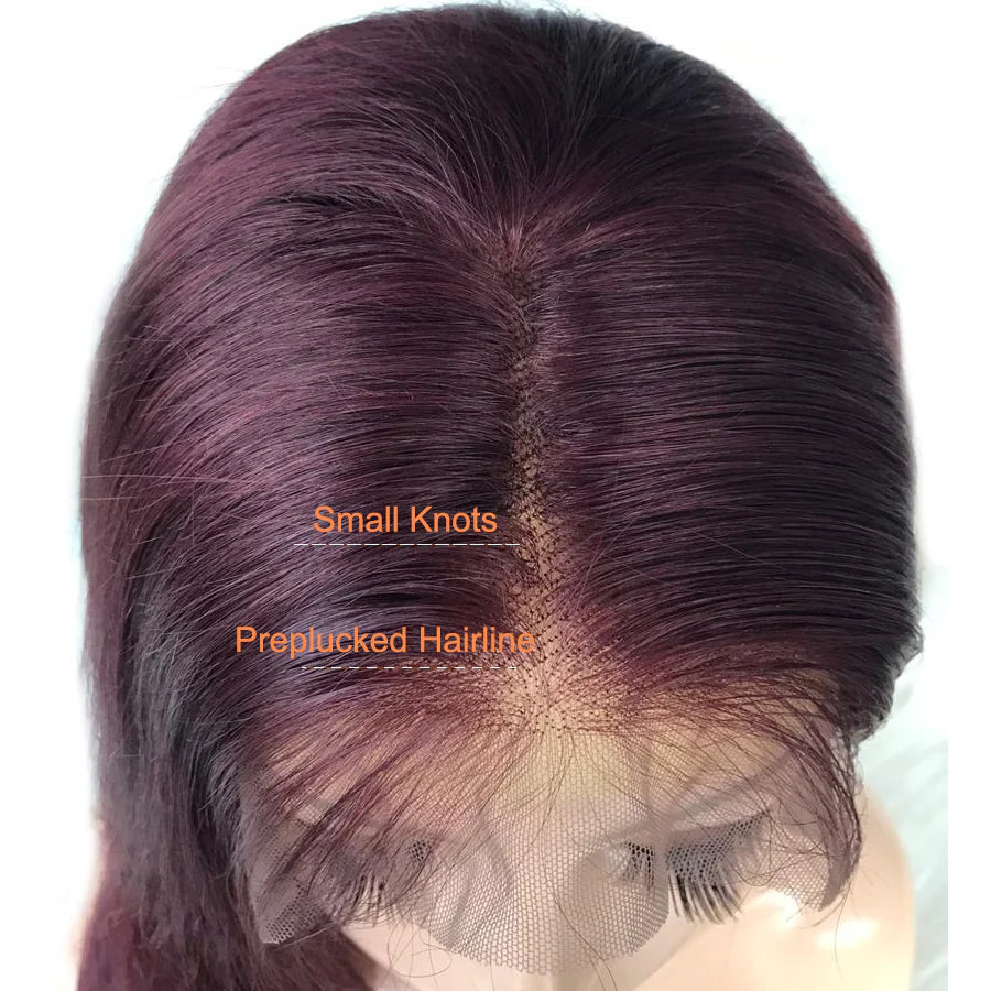 Samuel Hair 13*4 Transparent Frontal Lace Wig, 12-30inch 99J# Color Virgin Human Hair Lace Wig
