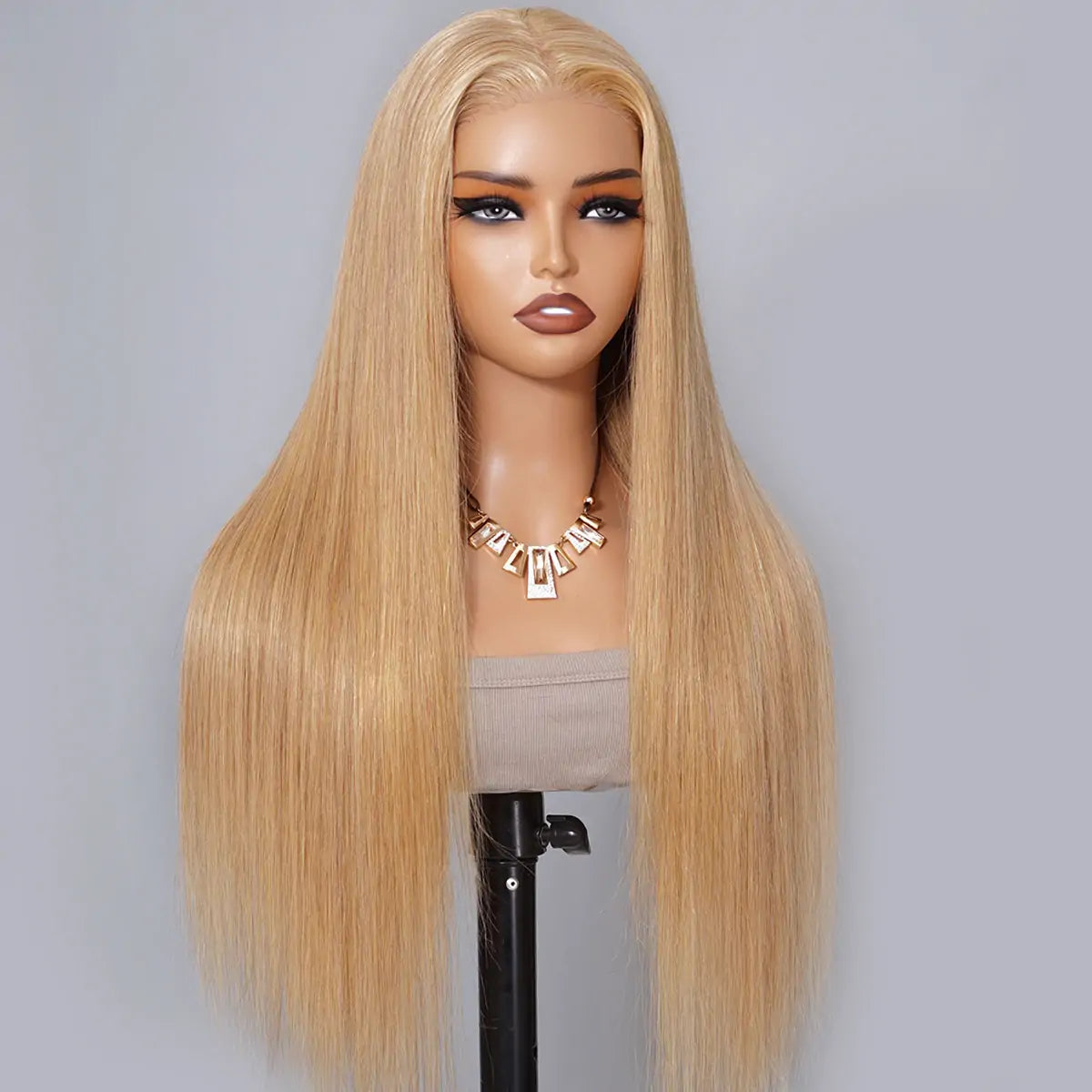 Samuel Hair 13*4 Transparent Frontal Lace Wig, 12-30inch #27 Honey Blonde Color Virgin Human Hair Lace Wig
