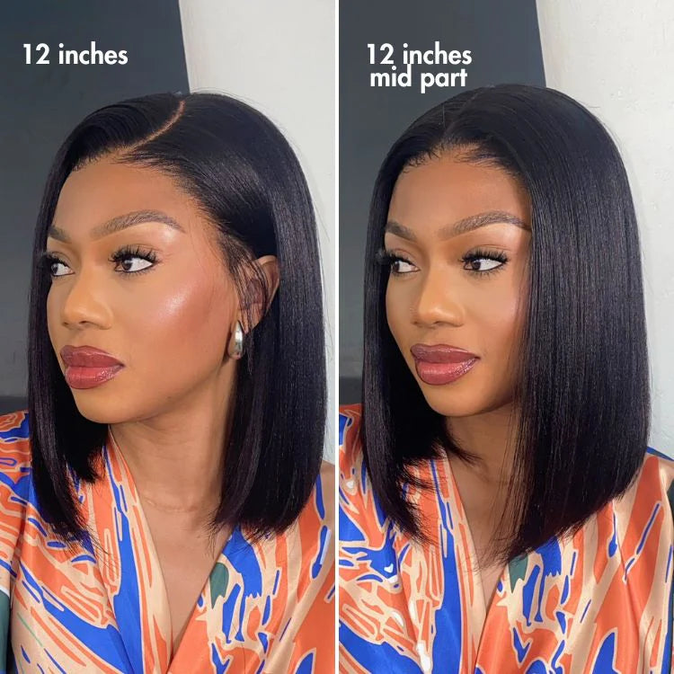 Samuel Hair 10-14Inch 1B# Natural Black BOB Lace Wig,Transparent &HD Lace Wig