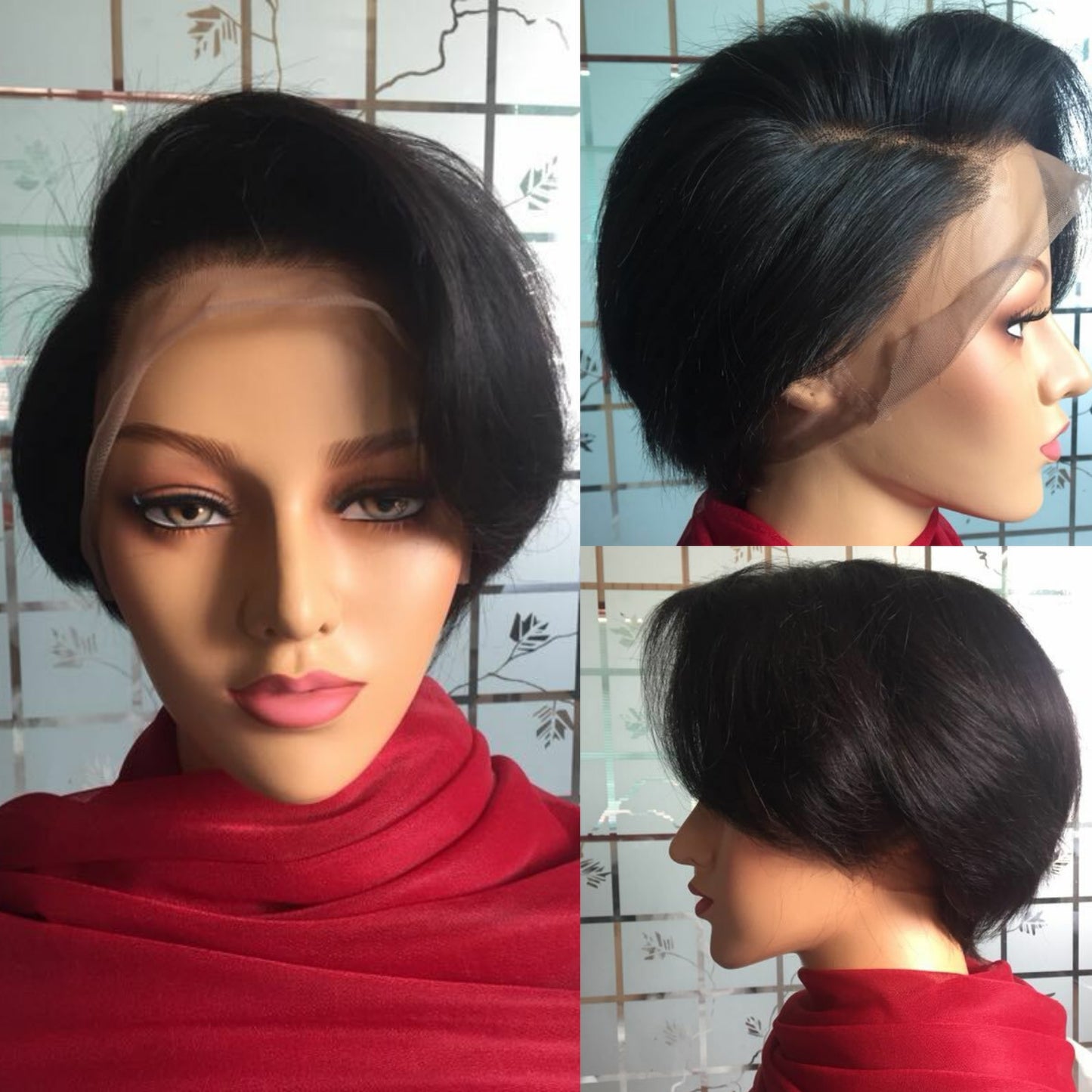 Samuel Hair 13*4 Transparent Lace Front Pixie Cut wig,Virgin Human Hair Wigs-15