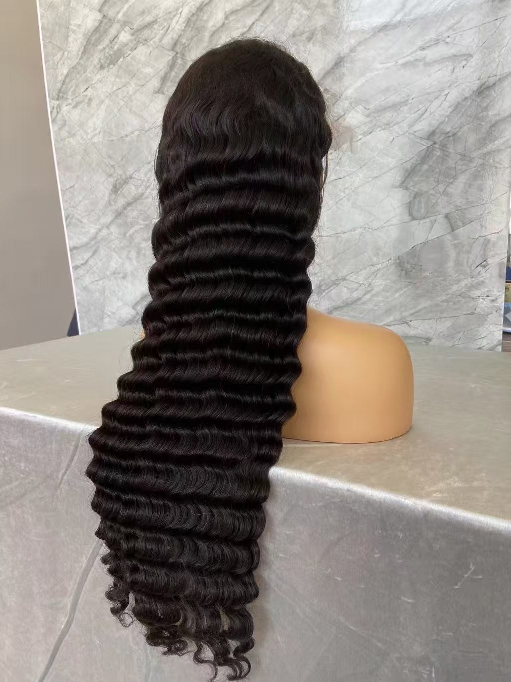 Samuel Hair Transparent Lace wig ,12-30inch Deep Wave Virgin Human Hair Wig