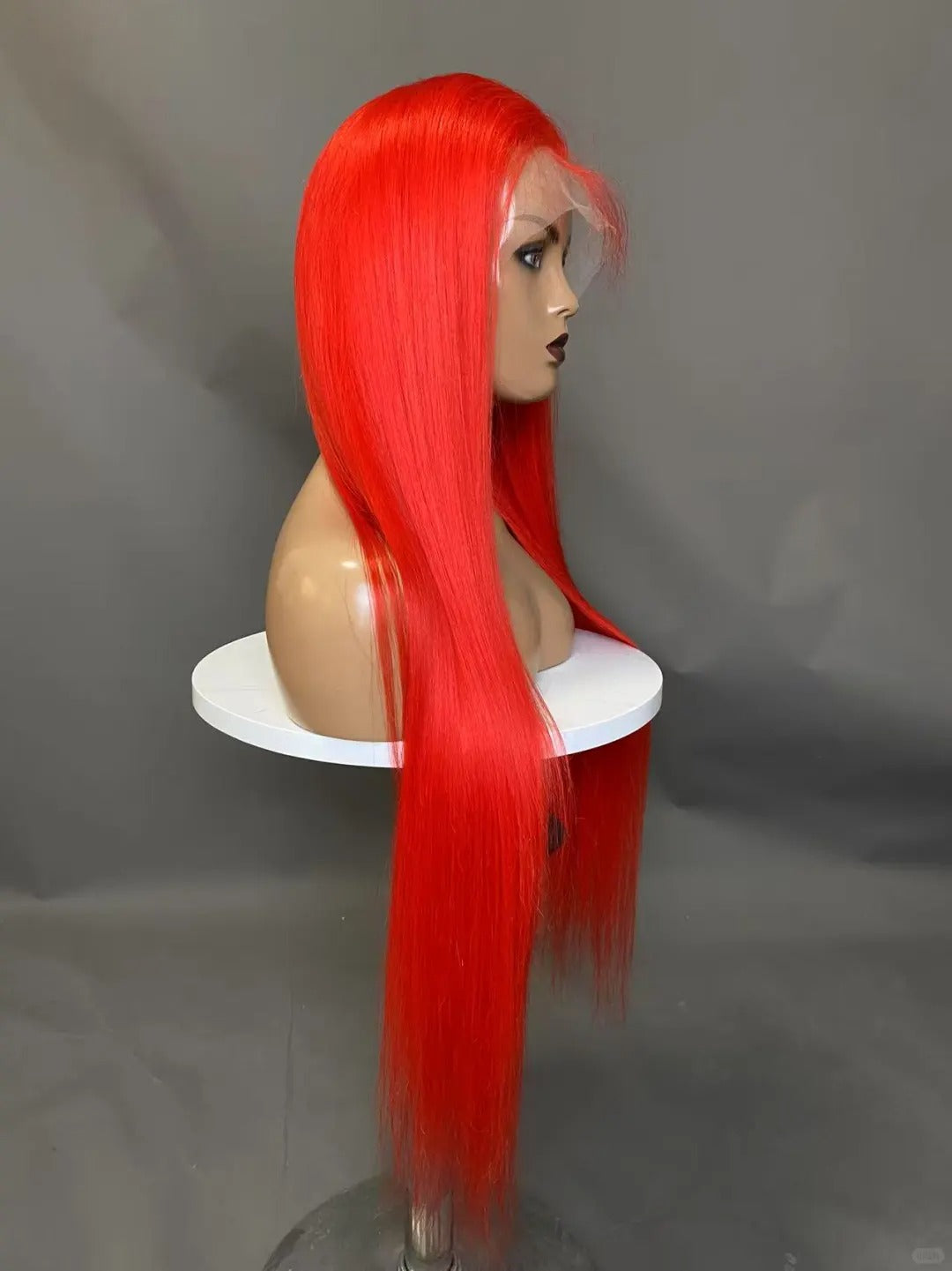 Samuel Hair 13*4 Transparent Frontal Lace Wig, 12-30inch Red Colored Virgin Human Hair Lace Wig