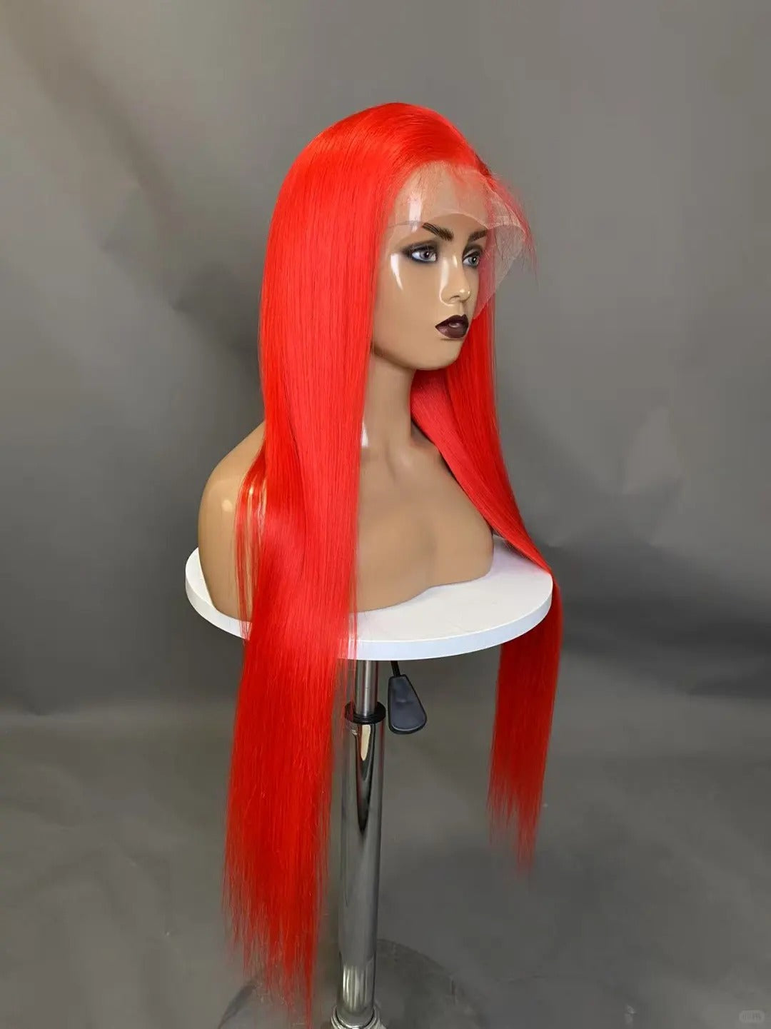 Samuel Hair 13*4 Transparent Frontal Lace Wig, 12-30inch Red Colored Virgin Human Hair Lace Wig
