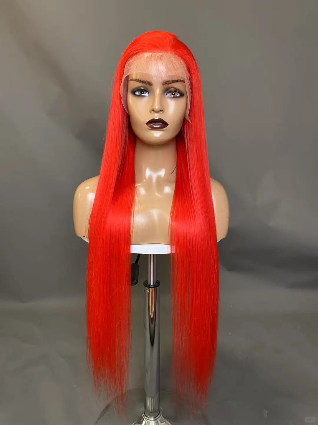 Samuel Hair 13*4 Transparent Frontal Lace Wig, 12-30inch Red Colored Virgin Human Hair Lace Wig