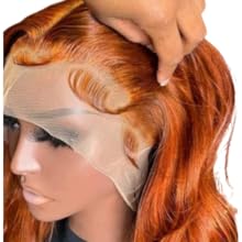 Samuel Hair 13*4 Transparent Frontal Lace Wig, 12-30inch Ginger Orange Color Virgin Human Hair Lace Wig