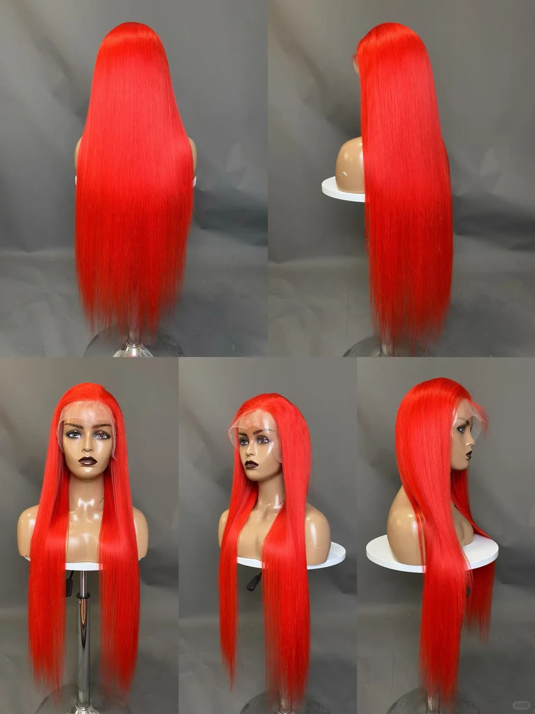 Samuel Hair 13*4 Transparent Frontal Lace Wig, 12-30inch Red Colored Virgin Human Hair Lace Wig