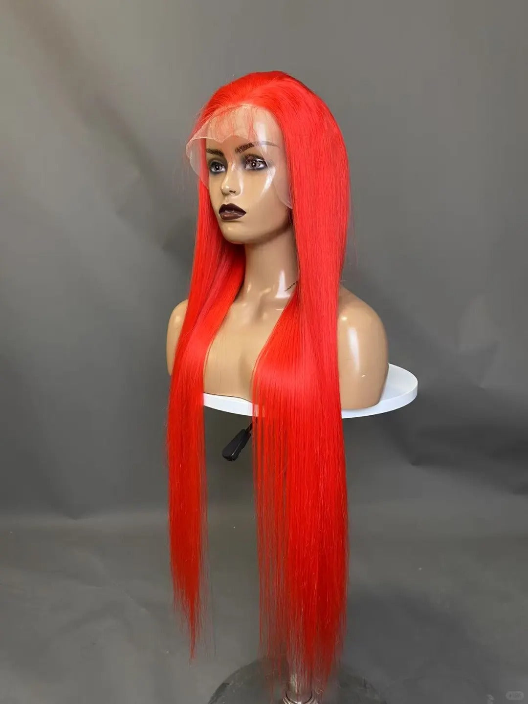 Samuel Hair 13*4 Transparent Frontal Lace Wig, 12-30inch Red Colored Virgin Human Hair Lace Wig