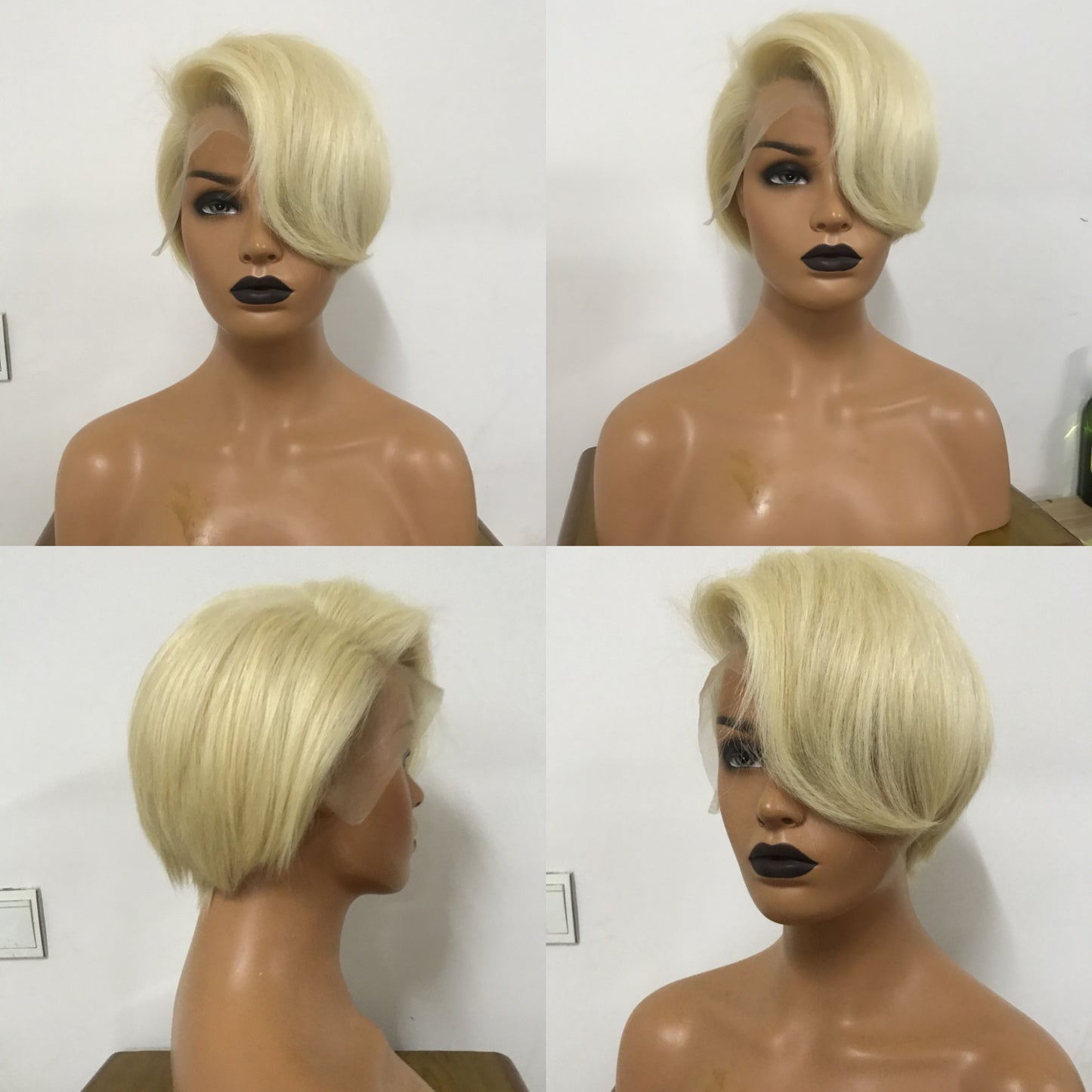 Samuel Hair 13*4 Transparent Lace Front Pixie Cut wig,Virgin Human Hair colored Wigs-09