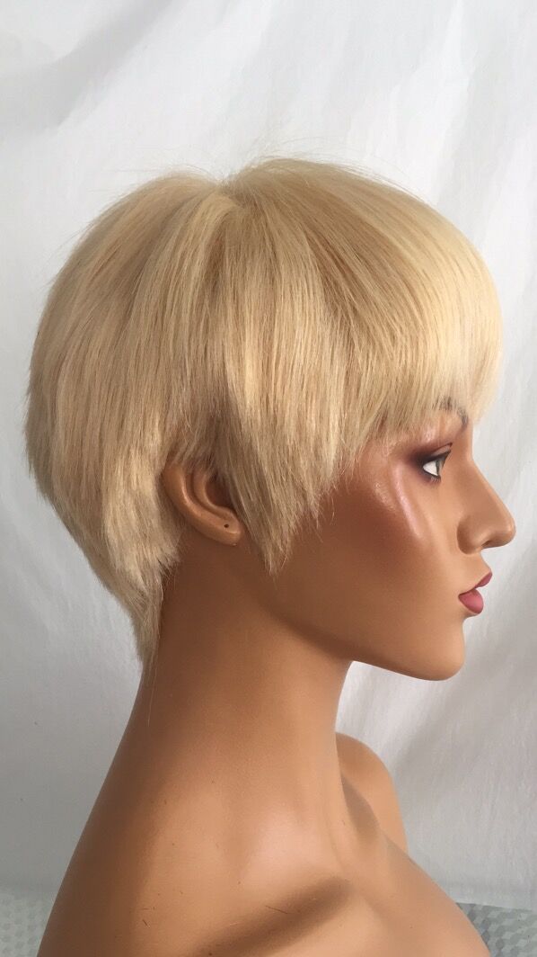 Samuel Hair 13*4 Transparent Lace Front Pixie Cut wig,Virgin Human Hair colored Wigs-07