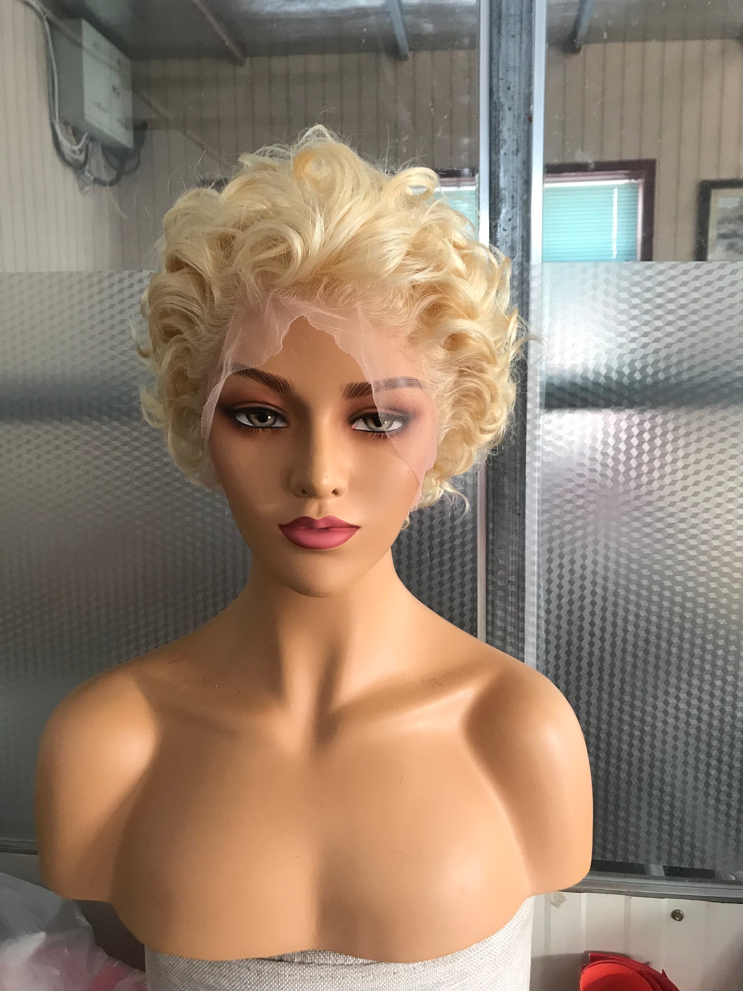 Samuel Hair 13*4 Transparent Lace Front Pixie Cut wig,Virgin Human Hair colored Wigs-05