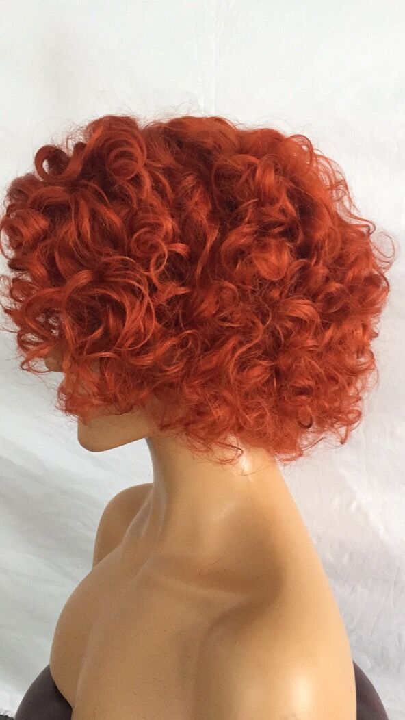 Samuel Hair 13*4 Transparent Lace Front Pixie Cut wig,Virgin Human Hair colored Wigs-01