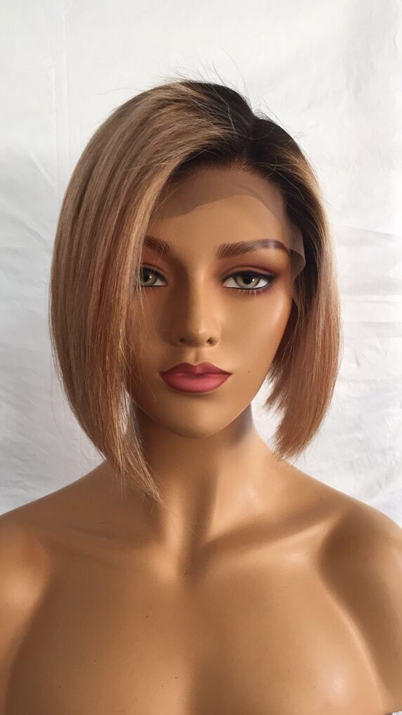 Samuel Hair 13*4 Transparent Lace Front Pixie Cut wig,Virgin Human Hair colored Wigs-19