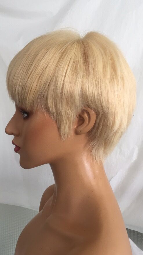 Samuel Hair 13*4 Transparent Lace Front Pixie Cut wig,Virgin Human Hair colored Wigs-07