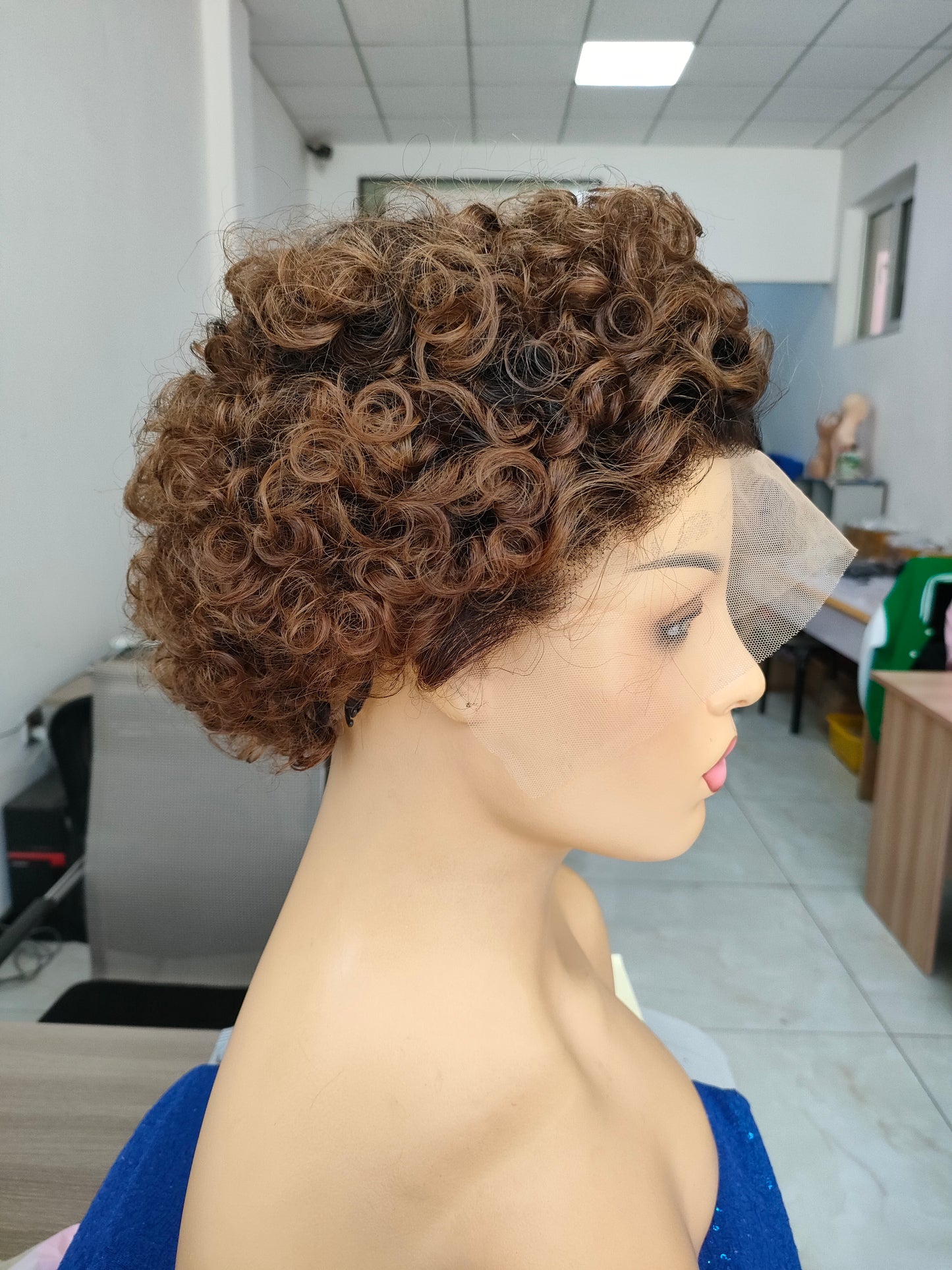 Samuel Hair 13*4 Transparent Lace Front Pixie Cut wig,Virgin Human Hair colored Wigs-20