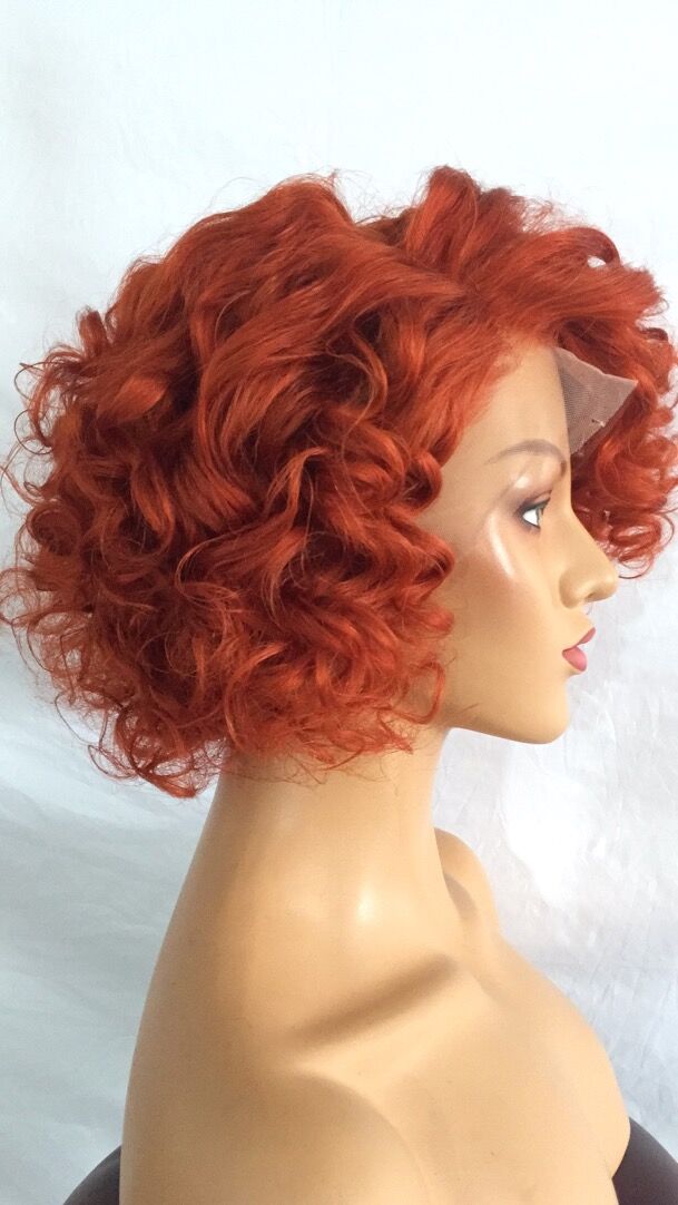 Samuel Hair 13*4 Transparent Lace Front Pixie Cut wig,Virgin Human Hair colored Wigs-01