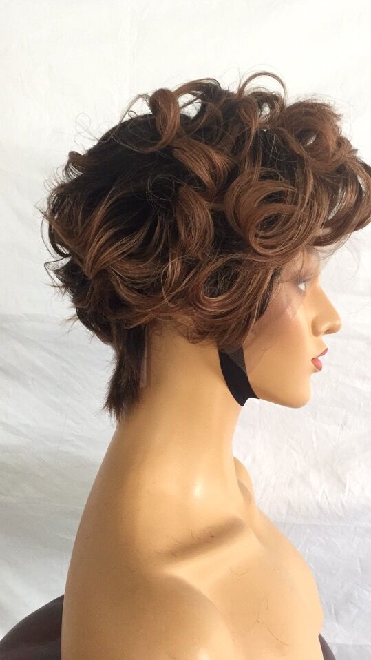 Samuel Hair 13*4 Transparent Lace Front Pixie Cut wig,Virgin Human Hair colored Wigs-18