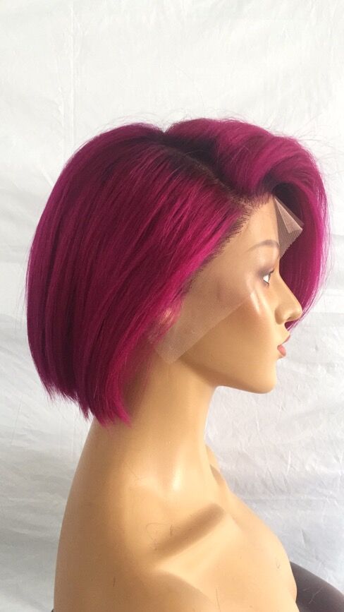 Samuel Hair 13*4 Transparent Lace Front Pixie Cut wig,Virgin Human Hair colored Wigs-13
