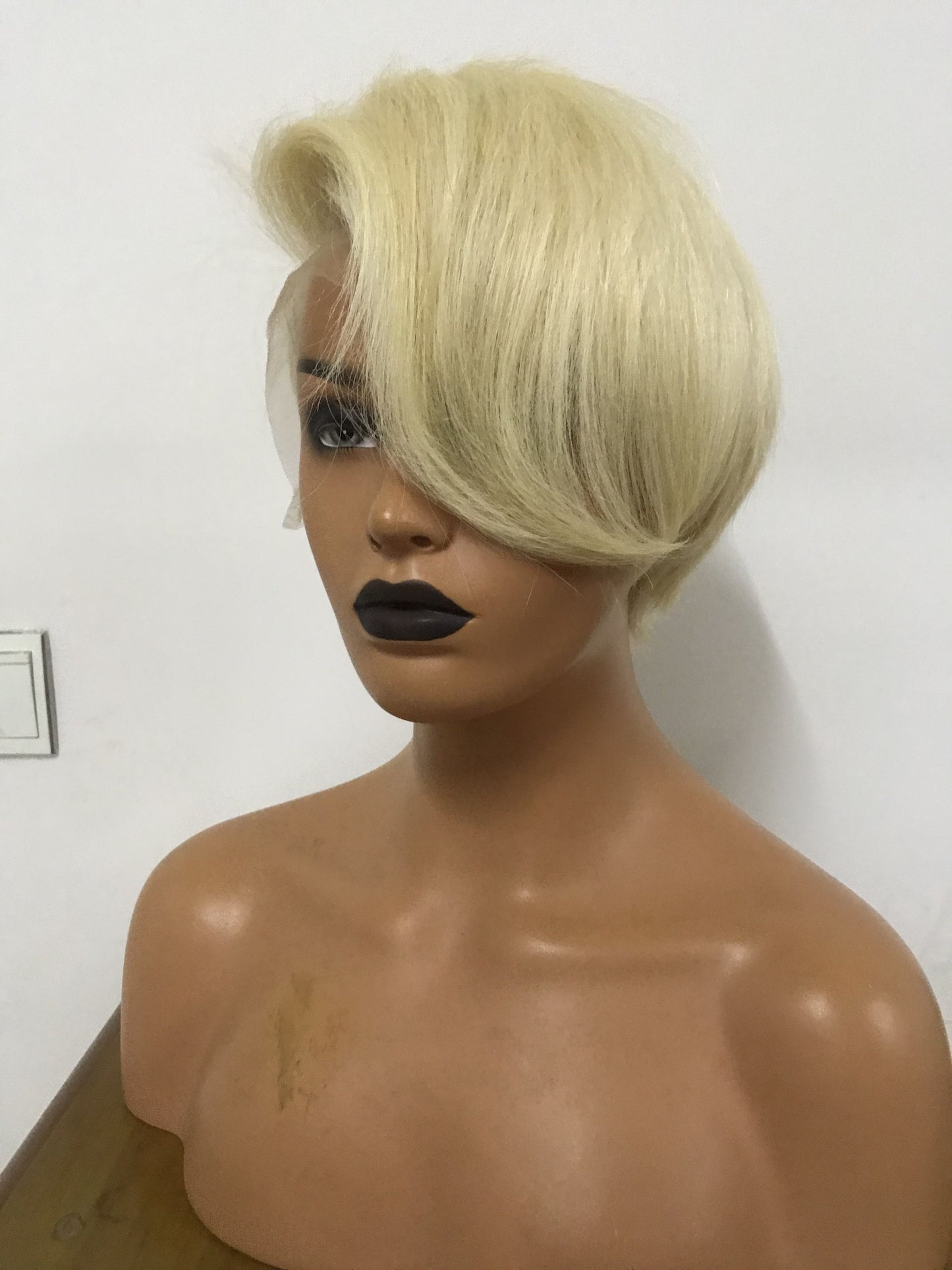 Samuel Hair 13*4 Transparent Lace Front Pixie Cut wig,Virgin Human Hair colored Wigs-09