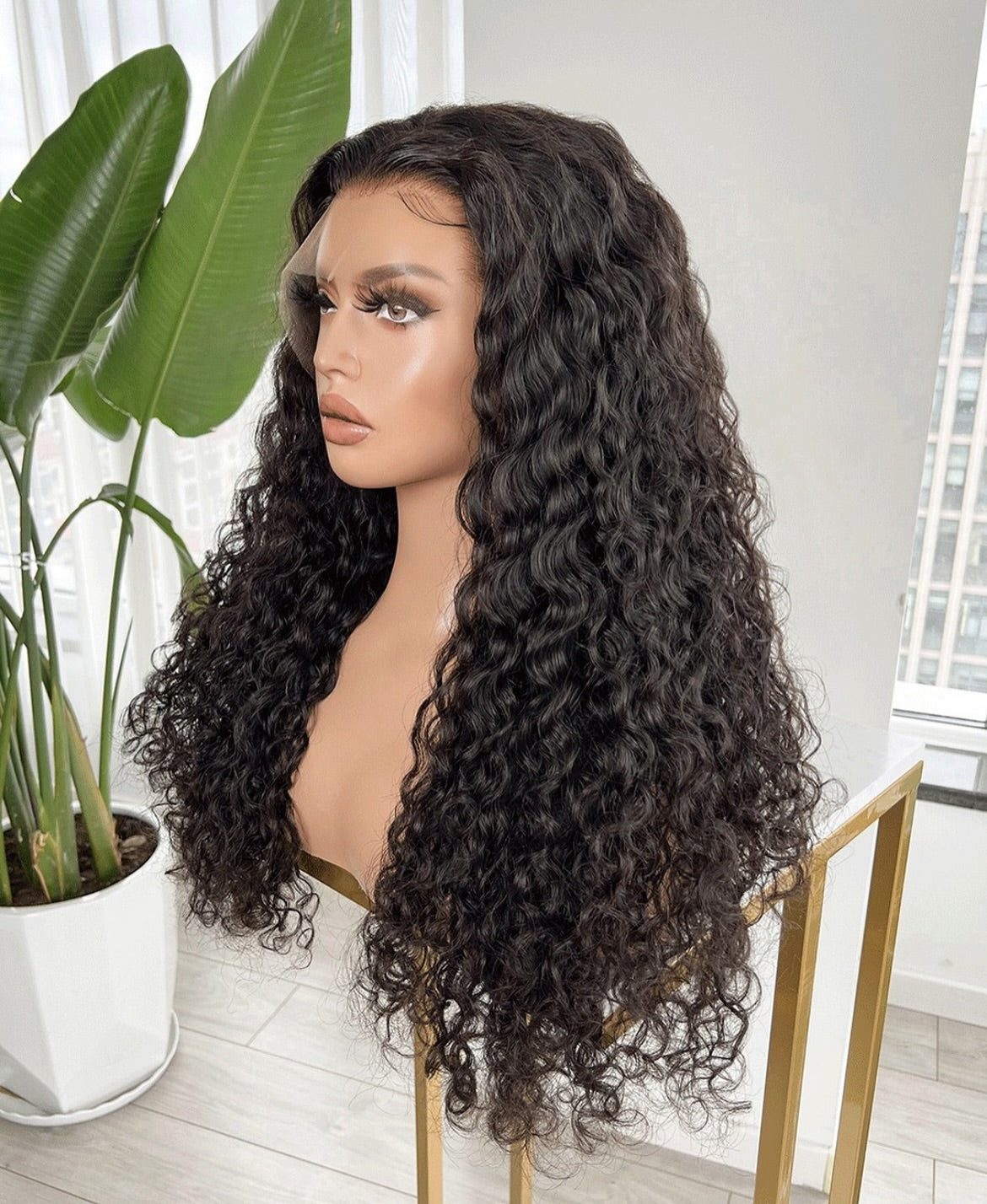 Samuel Hair Transparent Lace wig, 12-30inch Water Wave Virgin Human Hair Wig